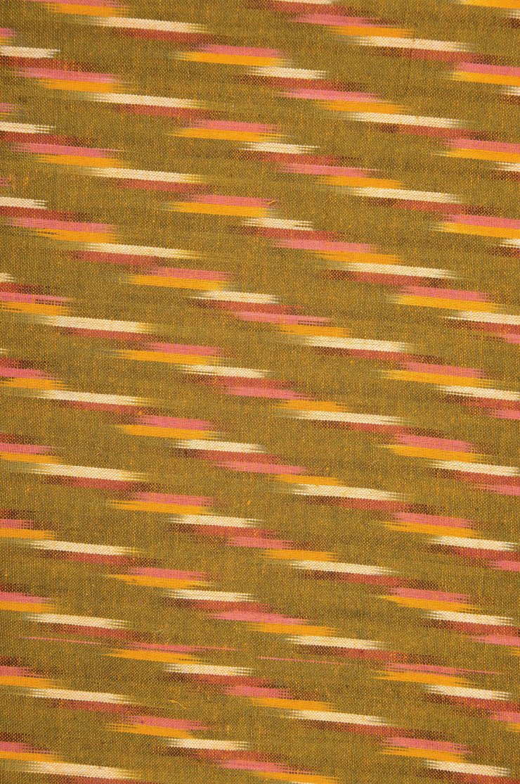 Mustard Cotton Ikat 025 Fabric