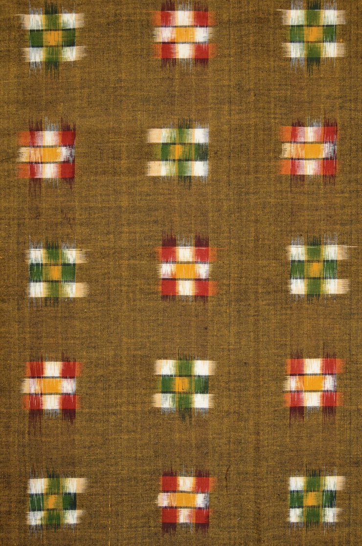 Mustard Cotton Ikat 016 Fabric