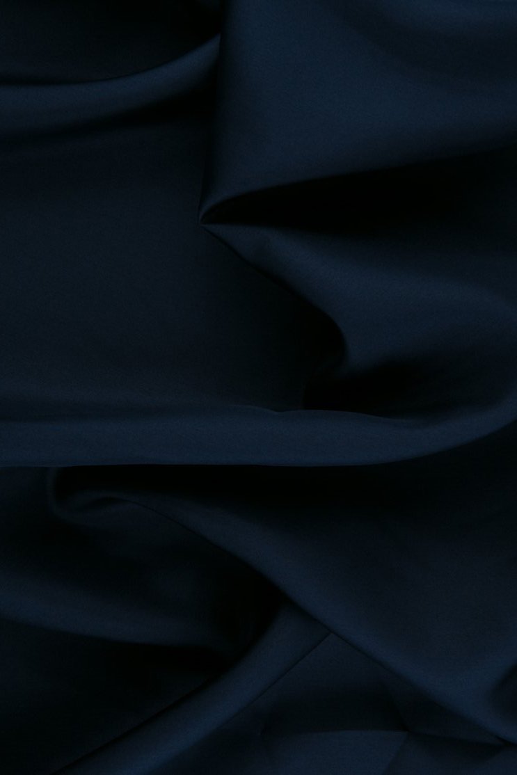 Navy Habotai Silk Fabric