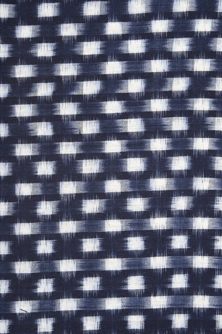 Navy Cotton Ikat 070 Fabric