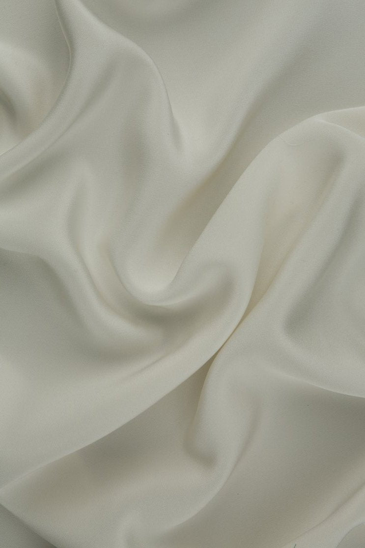 Off White Silk 4-Ply Crepe Fabric