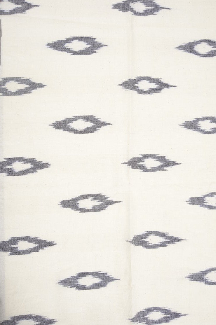 Off White Cotton Ikat 078 Fabric