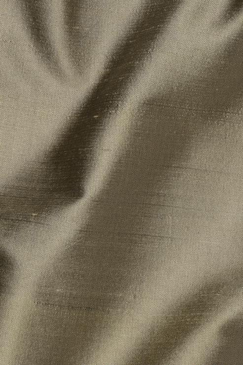 Olive Grey Silk Shantung 54 inch Fabric
