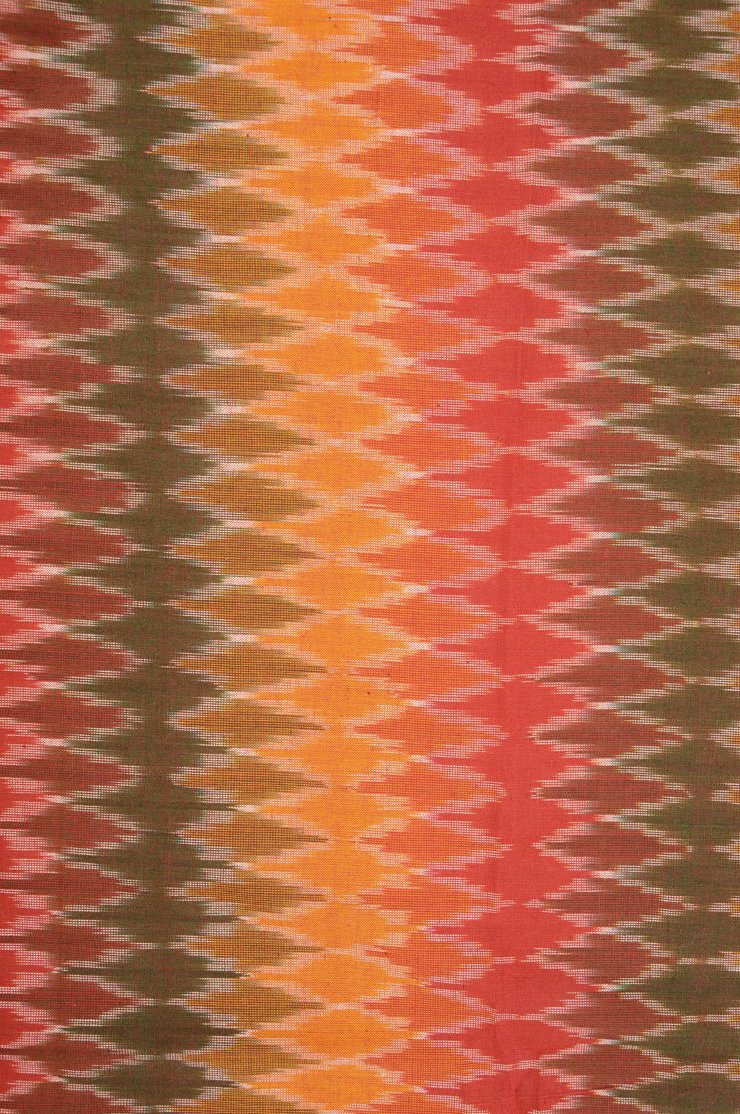 Orange Cotton Ikat 113 Fabric