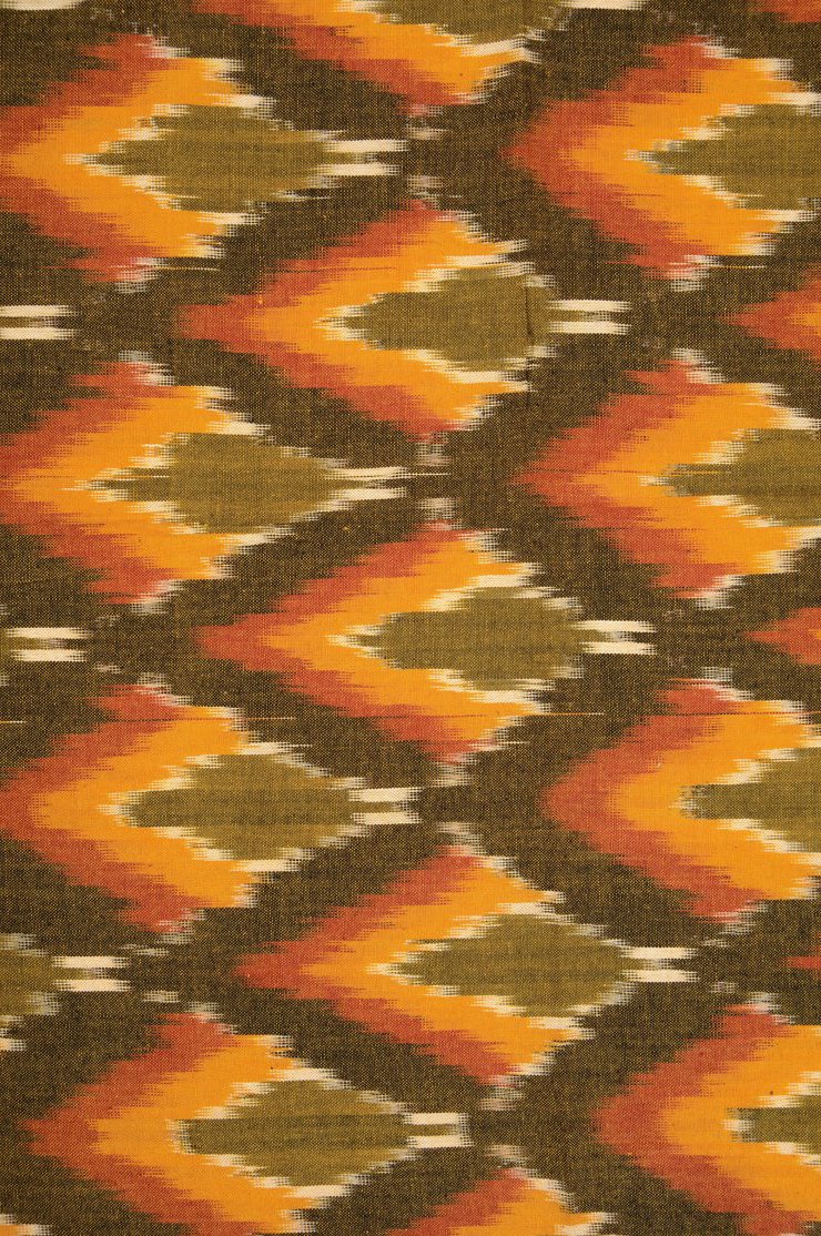 Orange Cotton Ikat 114 Fabric