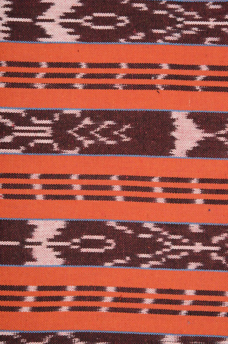 Orange-Red Cotton Ikat 44 Fabric