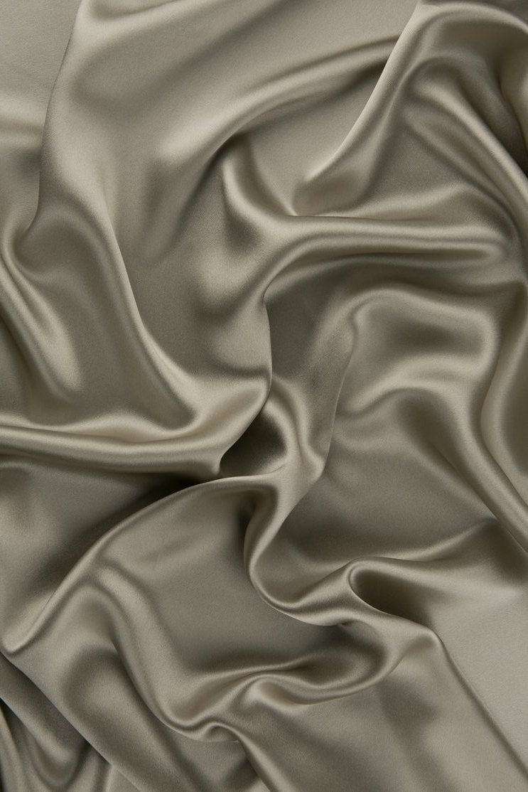 Oyster Gray Charmeuse Silk Fabric