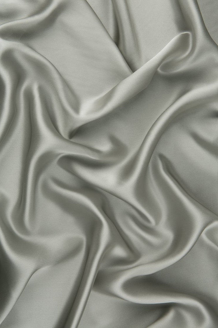 Paloma Grey Charmeuse Silk Fabric
