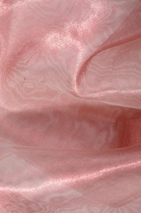 Peach Blossom Metallic Organza Fabric