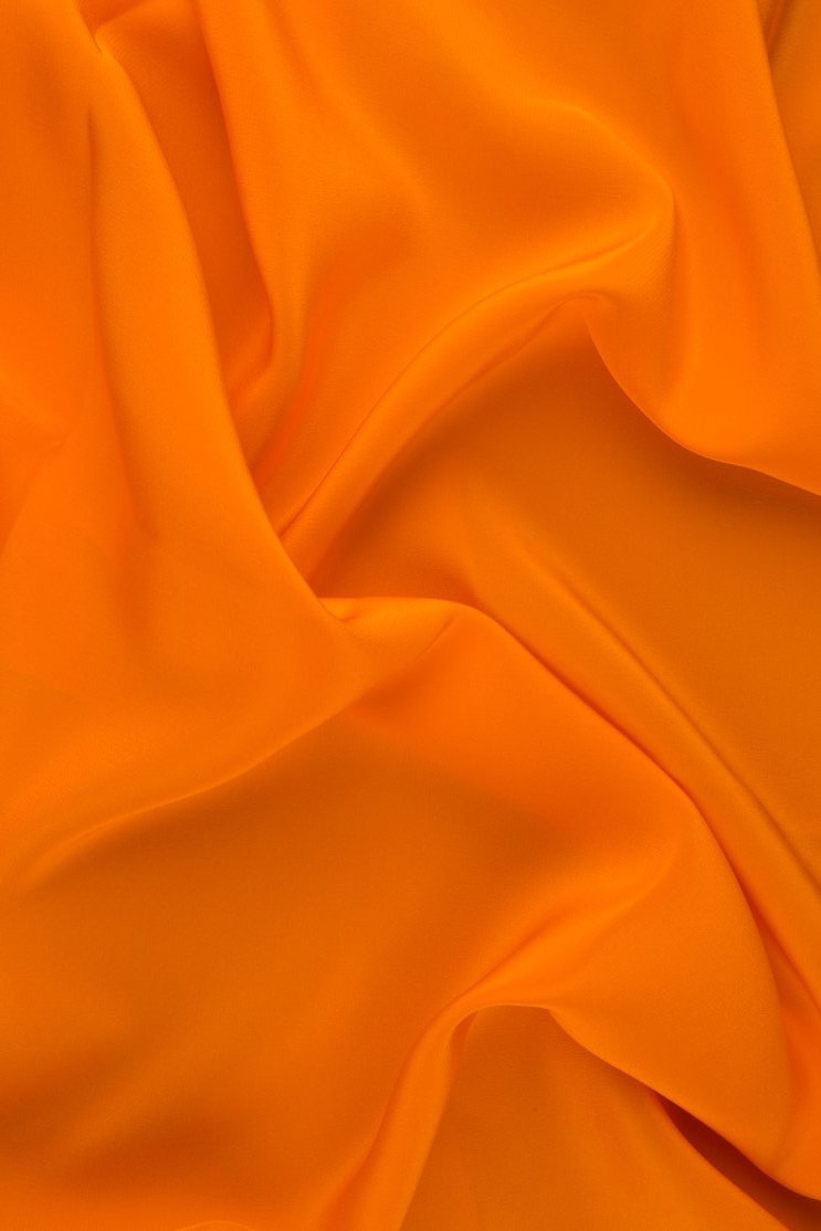 Persimmon Silk Crepe de Chine Fabric