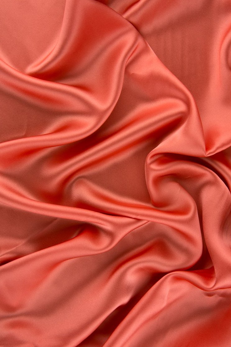 Persimmon Charmeuse Silk Fabric