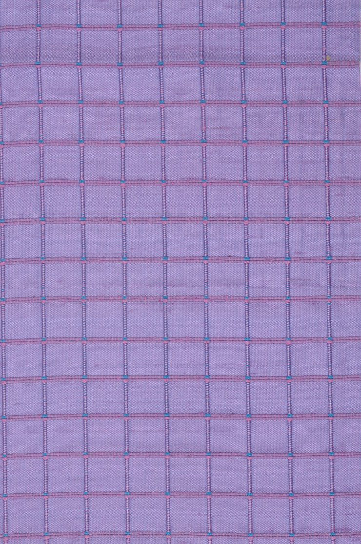 Pinkish Purple Silk Shantung Windowpane 44 inch Fabric