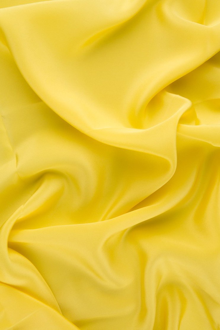 Primrose Yellow Silk Crepe de Chine Fabric