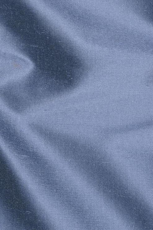 Provincial Blue Silk Shantung 54 inch Fabric