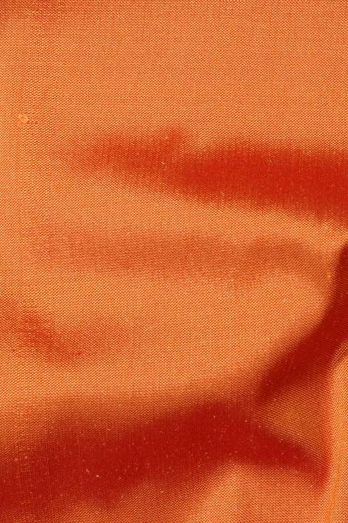 Pumpkin Orange Silk Shantung 54 inch Fabric