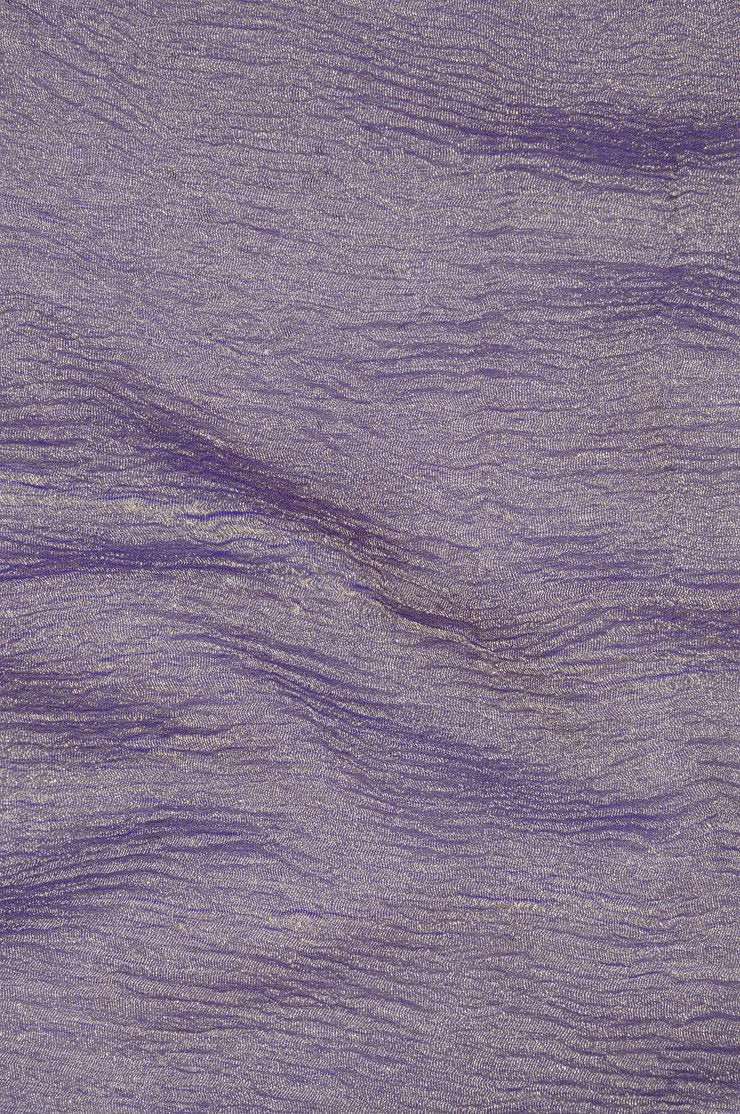 Purple Gold Metallic Crushed Organza Fabric