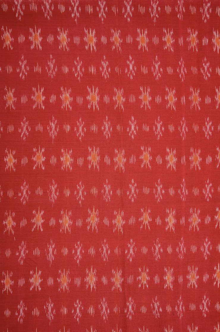 Red Cotton Ikat 119 Fabric