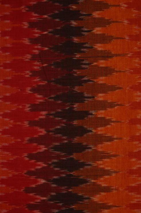 Red Orange Cotton Ikat 21 Fabric