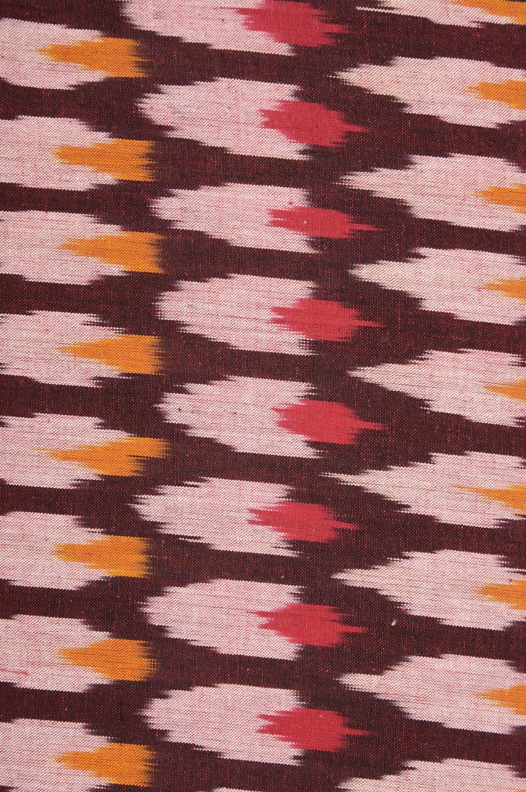 Red Orange Cotton Ikat 038 Fabric