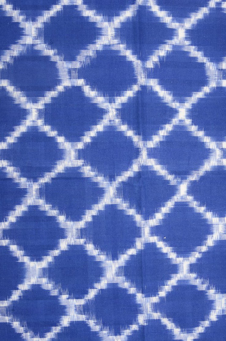 Royal Blue Cotton Ikat 072 Fabric