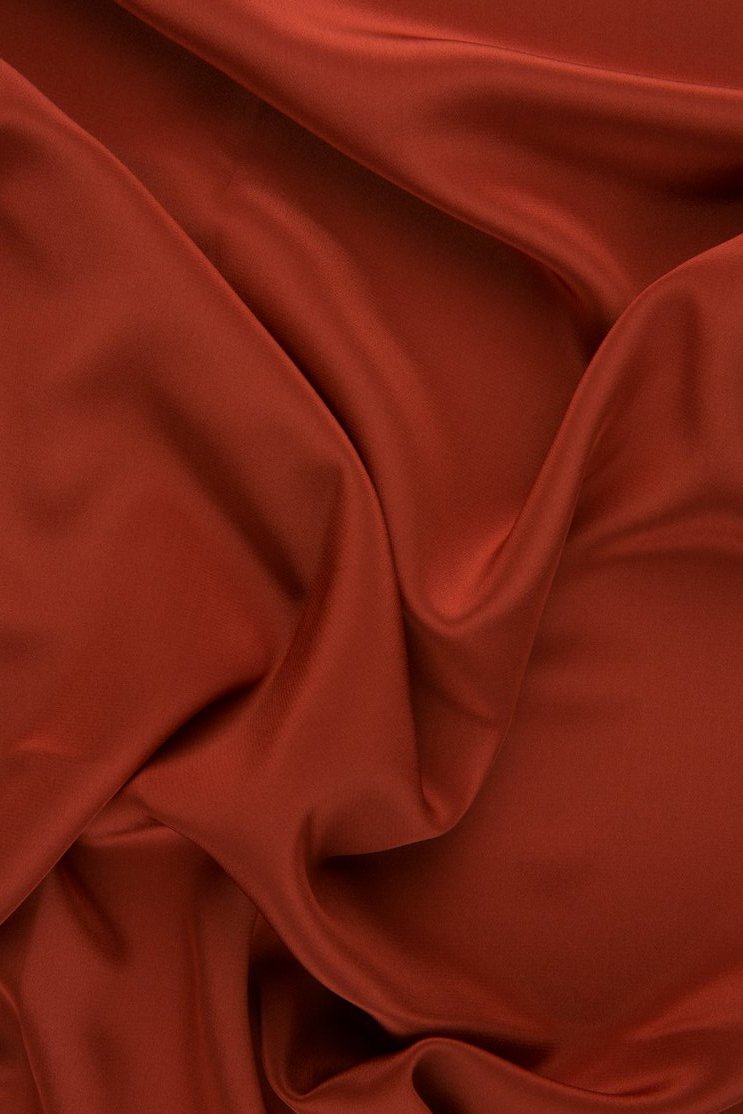 Rust Silk Crepe de Chine Fabric