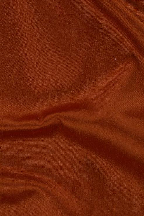Rust Orange Silk Shantung 54 inch Fabric