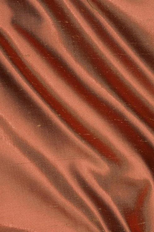 Rusty Gold Metallic Shantung Silk Fabric