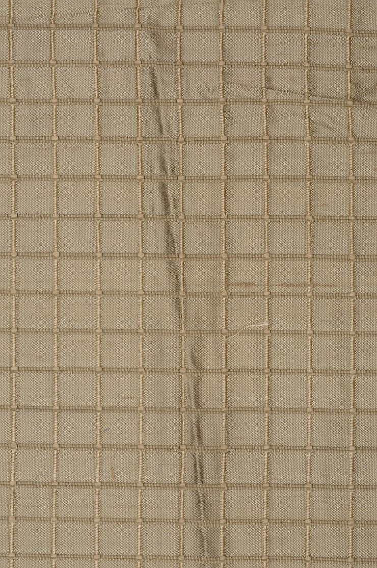 Semolina Beige Silk Shantung Windowpane 54 inch Fabric