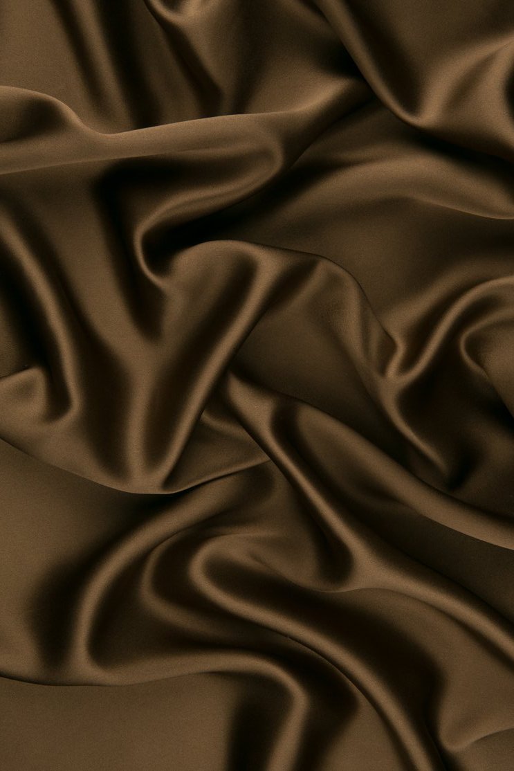 Sepia Charmeuse Silk Fabric