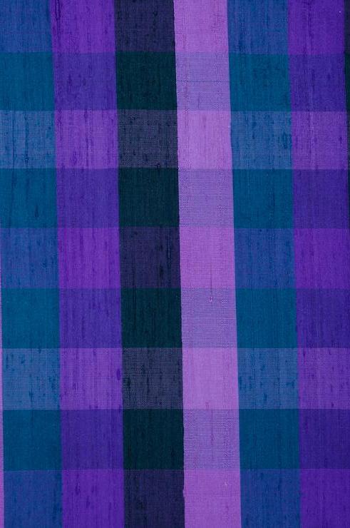 Blue Check Plaid Silk Shantung 99 Fabric