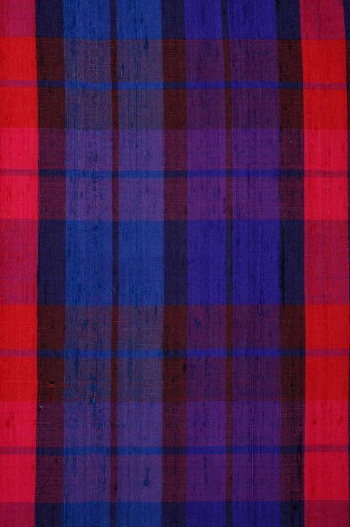 Red Blue Plaid Plaid Silk Shantung 139 Fabric