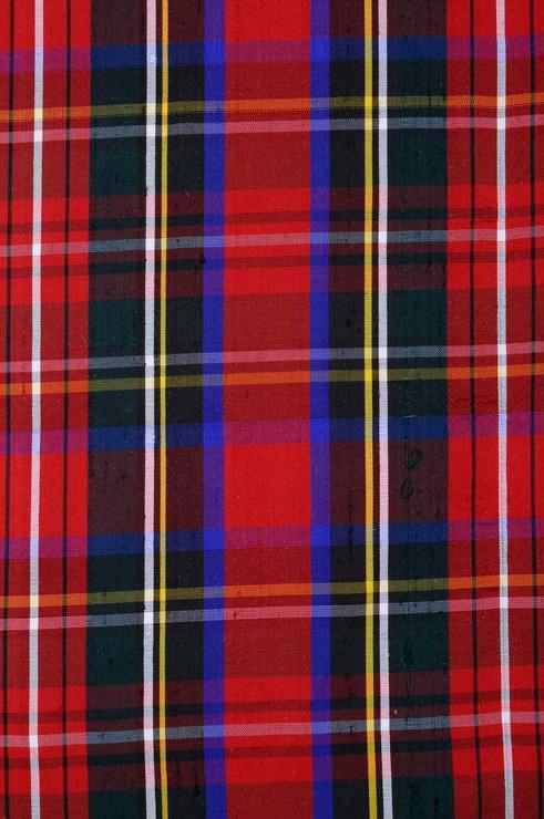 Multi-Color Tartan Plaid Silk Shantung 161 Fabric