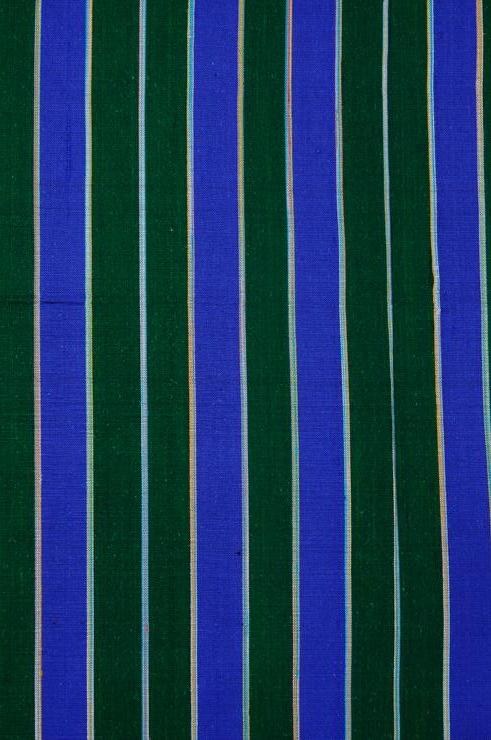 Blue Green Striped Silk Shantung 27 Fabric
