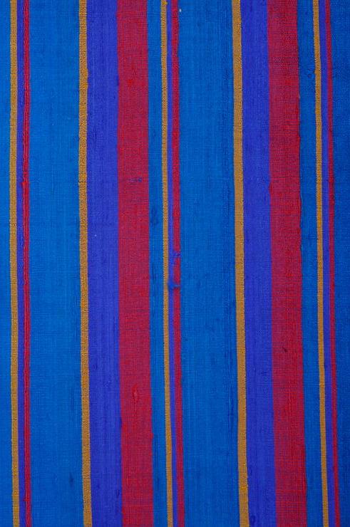 Red Blue Striped Silk Shantung 37 Fabric