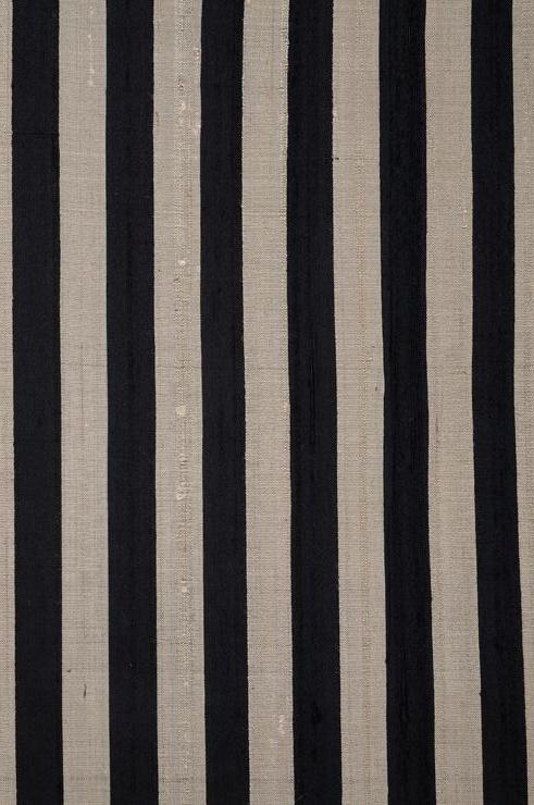 Black Silver Striped Silk Shantung 59 Fabric