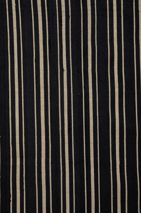 Black Gold Striped Silk Shantung 61 Fabric