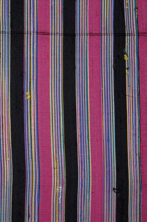 Mauve Black Striped Silk Shantung 142 Fabric