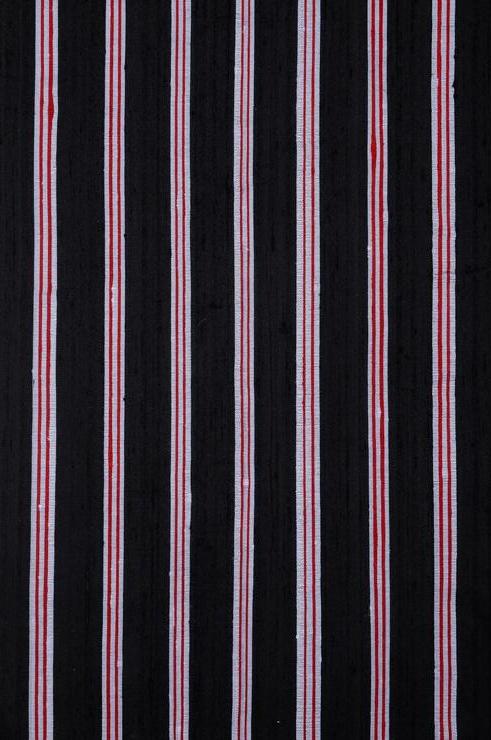 Black Striped Silk Shantung 146 Fabric