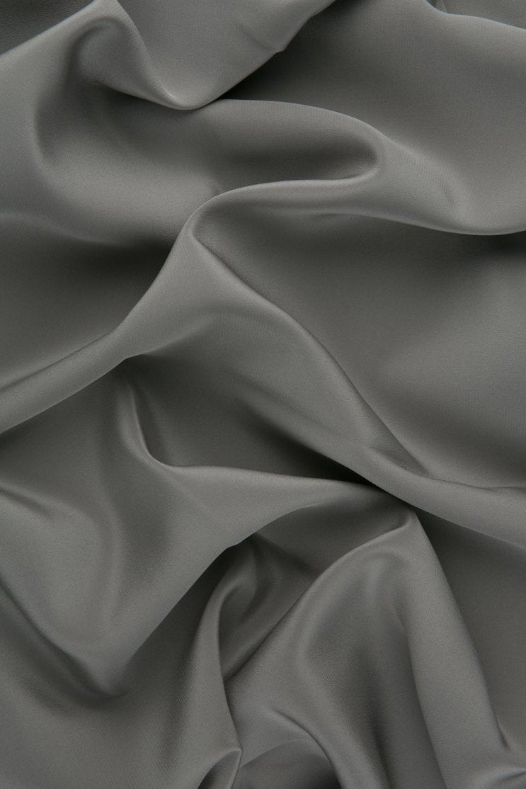 Silver Silk Crepe de Chine Fabric