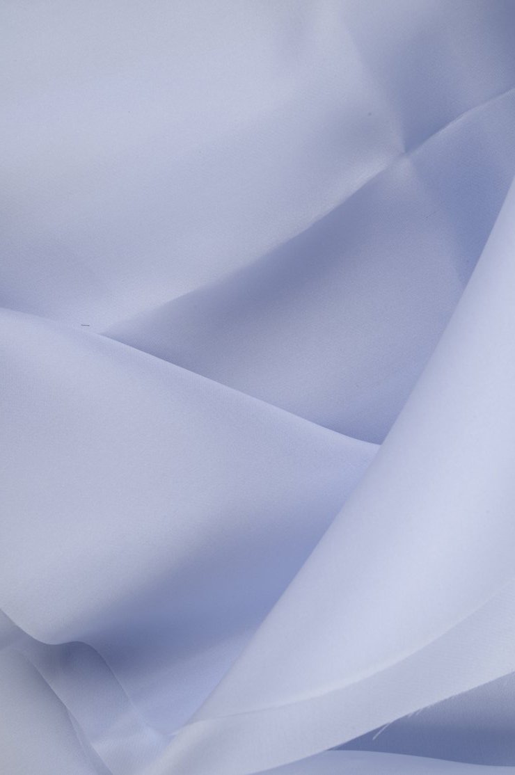 Sky Blue Silk Satin Face Organza Fabric
