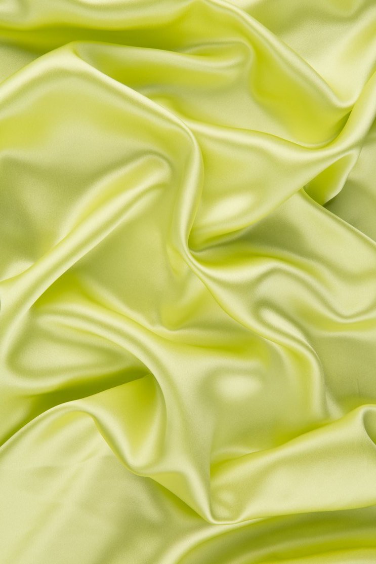 Sunny Lime Charmeuse Silk Fabric