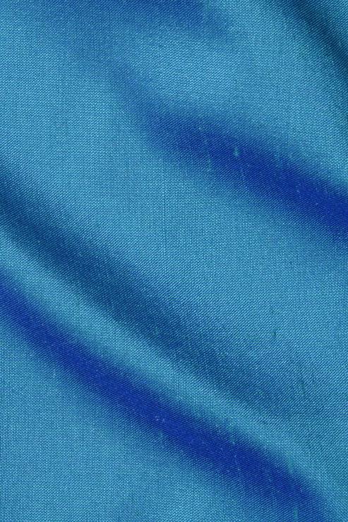 Teal Blue Silk Shantung 54 inch Fabric