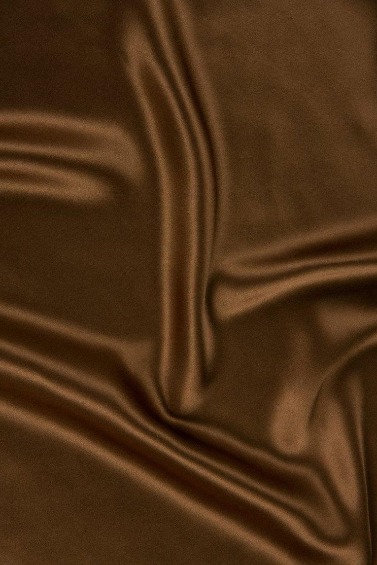 Toffee Charmeuse Silk Fabric