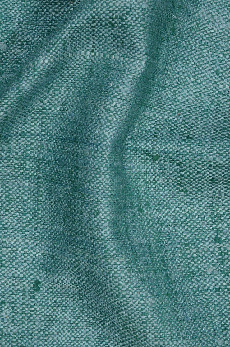 Turquoise Green Silk Linen (Matka) Fabric