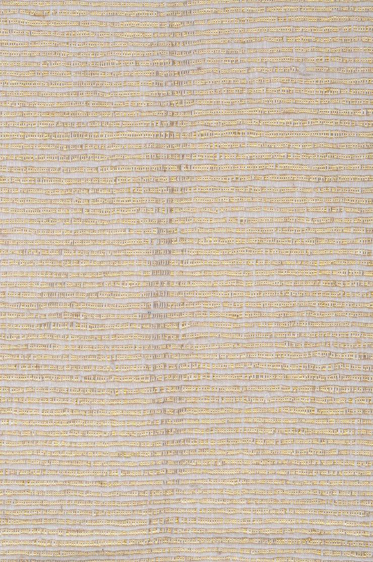 White Gold Silk Tweed Fabric