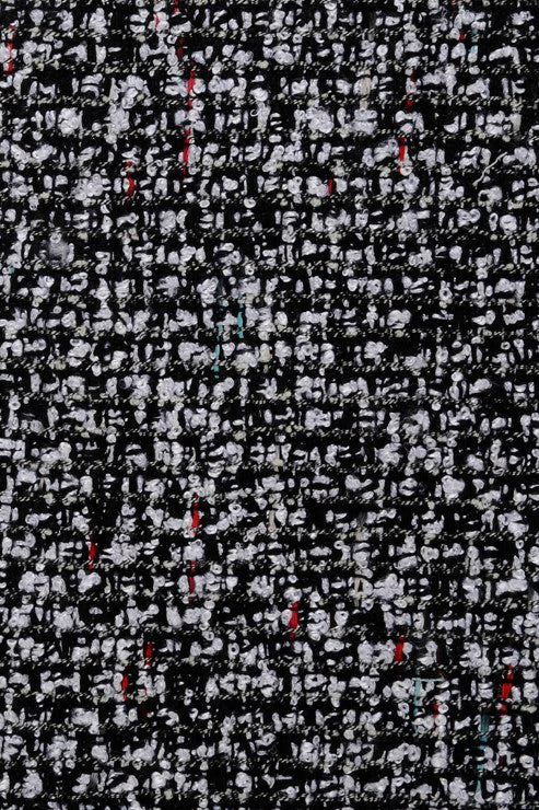Black White Silk Tweed 48 Fabric