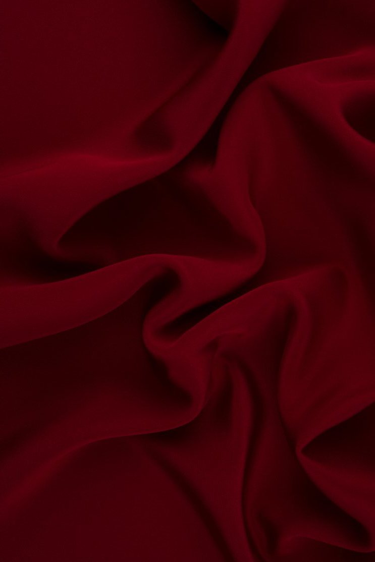 Valentino Red Silk 4-Ply Crepe Fabric