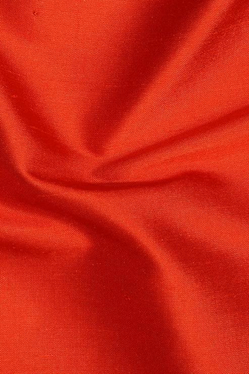 Vermillion Red Silk Shantung 54 inch Fabric