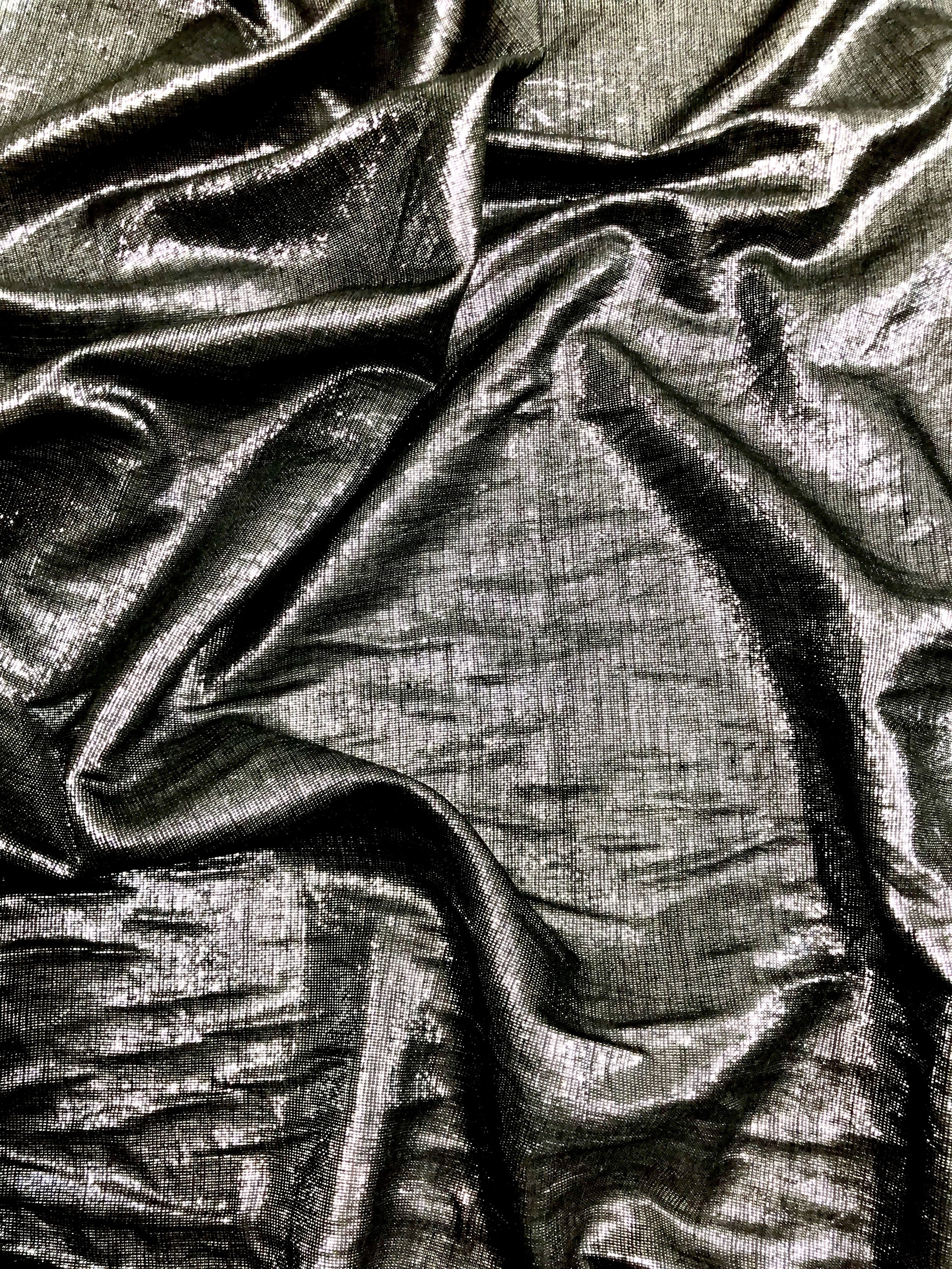 Black Cotton Metallic Fabric