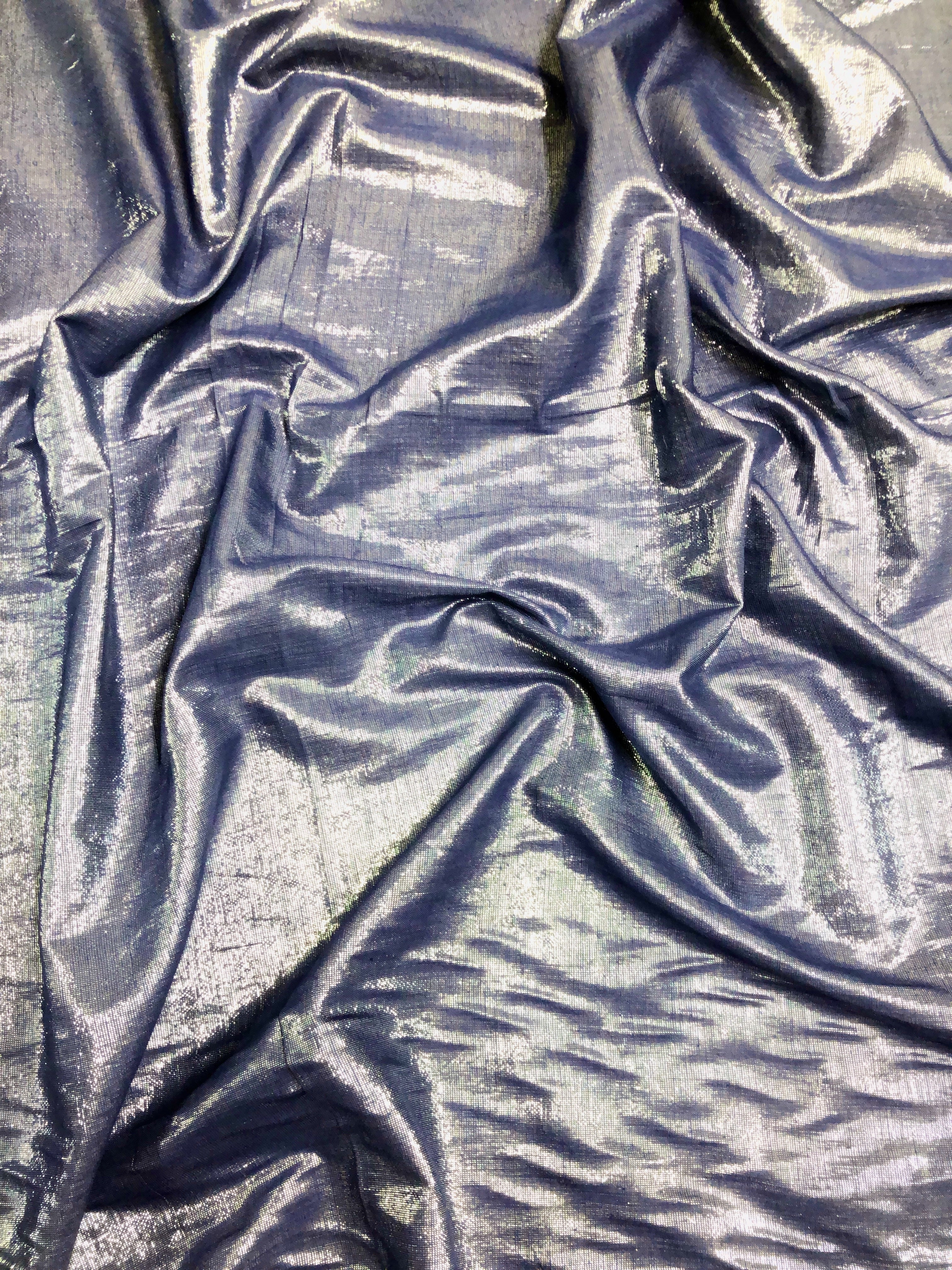 Navy Cotton Metallic Fabric